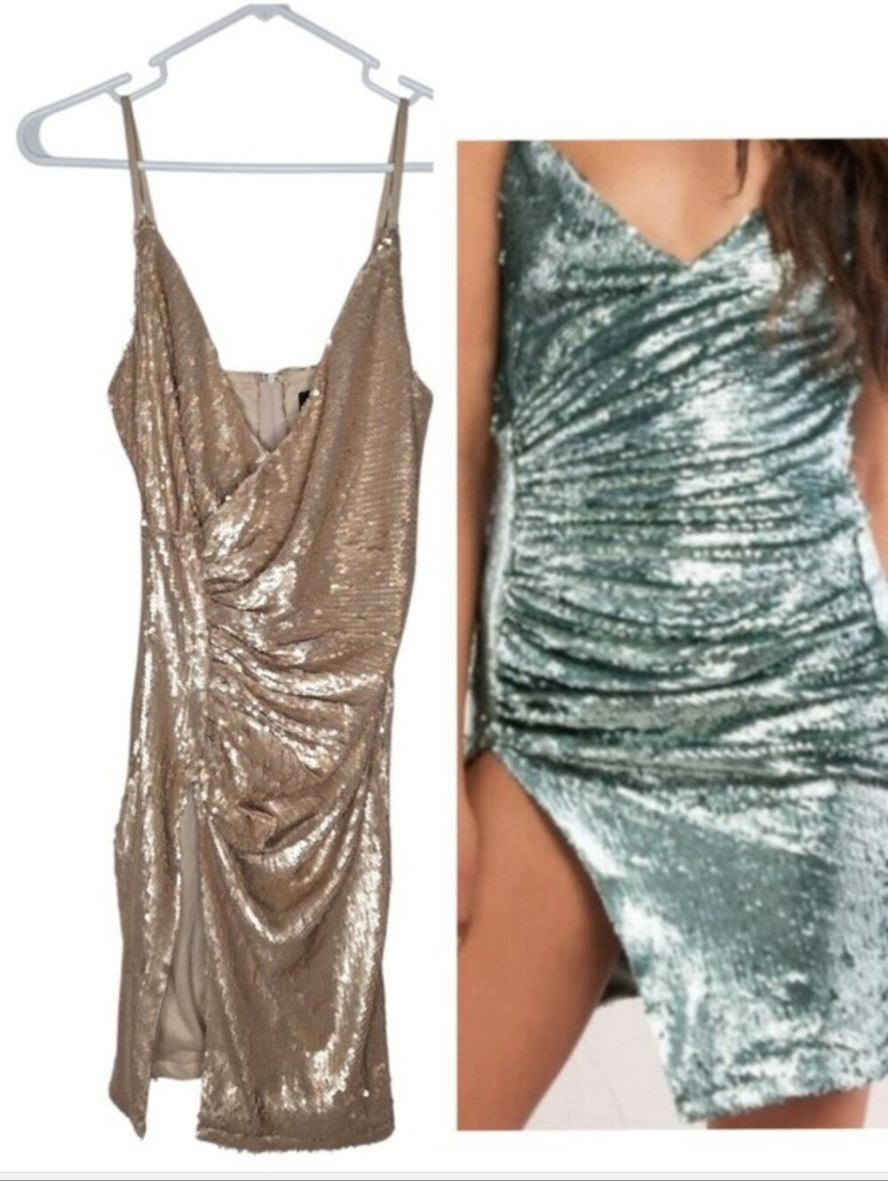 Akira Sequin High Slit Mini Dress Size Small
